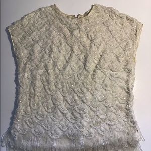 Gorgeous vintage small beaded top, zipper back
